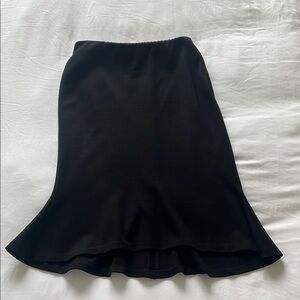 L'AGENCE Black Ruffled Trumpet Midi Skirt